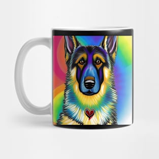 German Shepherd Dog Rainbow Painting Mug